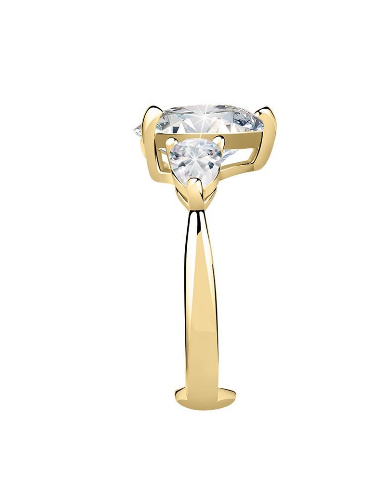 Chiara Ferragni Woman's Ring - Diamond Heart Gold with White Zircons and White Heart - 18 - 0