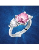 Chiara Ferragni Woman's Ring - Diamond Heart Silver with White Zircons and Pink Heart - 12 - 0