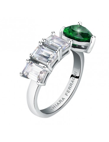 Anello Chiara Ferragni -Diamond Heart Silver- Cuore Verde -J19AUV35012 2
