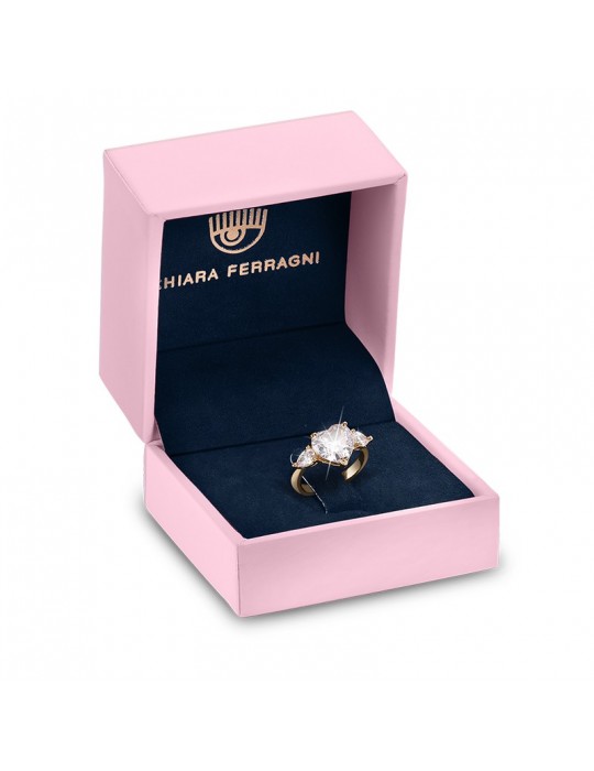 Anello Chiara Ferragni -Diamond Heart Silver- Cuore Verde -J19AUV35012