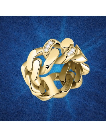 Chiara Ferragni Woman's Ring - Chain Gold Groumette with White Zircons - 14 - 0