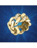 Chiara Ferragni Woman's Ring - Chain Gold Groumette with White Zircons - 14 - 0