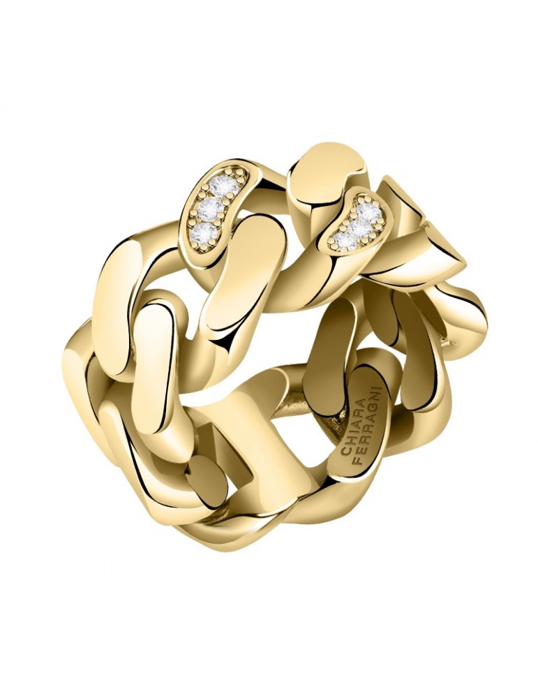 Anello Chiara Ferragni - Chain Gold Groumette - Zirconi - J19AUW05014