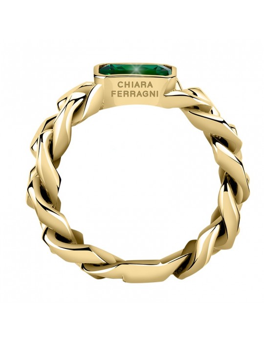 Anello Chiara Ferragni - Chain Gold Groumette - Verde - J19AUW35