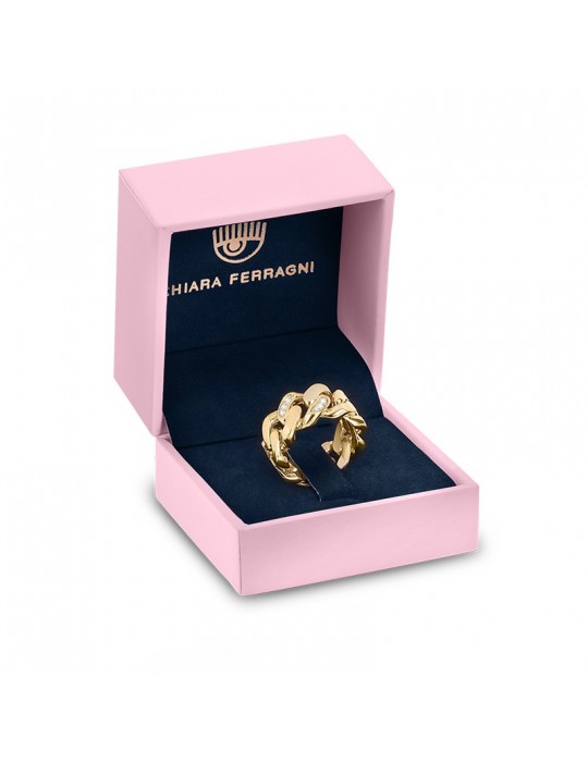 Anello Chiara Ferragni - Chain Gold Groumette - Verde - J19AUW35