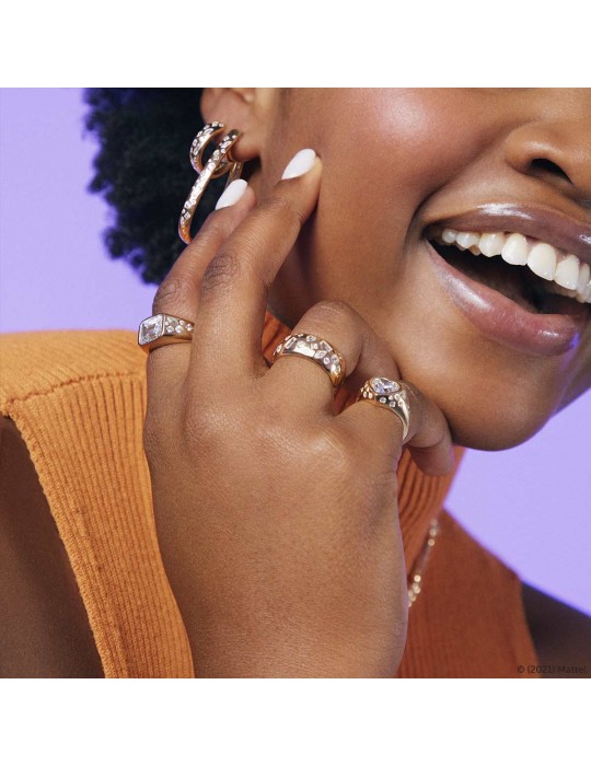Rue Des Mille Ring - X Barbie Gold with Central Baguette Stone - 0