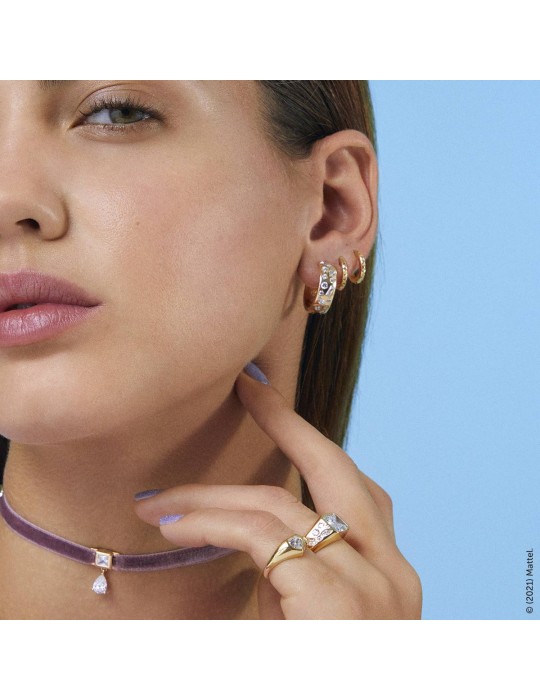 Anello Rue Des Mille - X Barbie Cuore Gold - Zirconi Bianchi - BRBAN03
