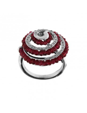 Chirico ring with diamonds and rubies for woman - 0