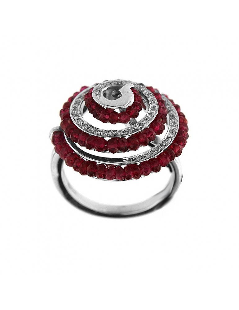 Anello Chirico con diamanti e rubini da donna - 0
