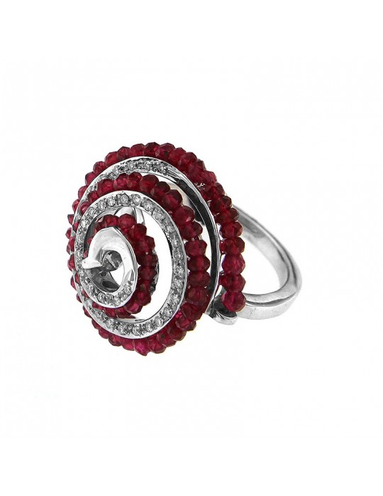 Anello Chirico con diamanti e rubini da donna - 0