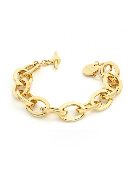 Unoaerre Woman's Bracelet - Square in Golden Bronze with Square Oval Chain 21cm - 0