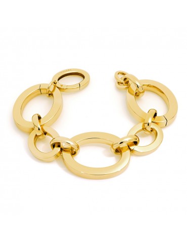 Unoaerre Woman's Bracelet  - Square in Golden Bronze with Oval Forzatina Chain 21cm - 0