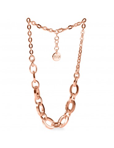 Unoaerre Woman's Necklace - Square in Rose Golden Bronze with Square Oval Chain 45cm - 0