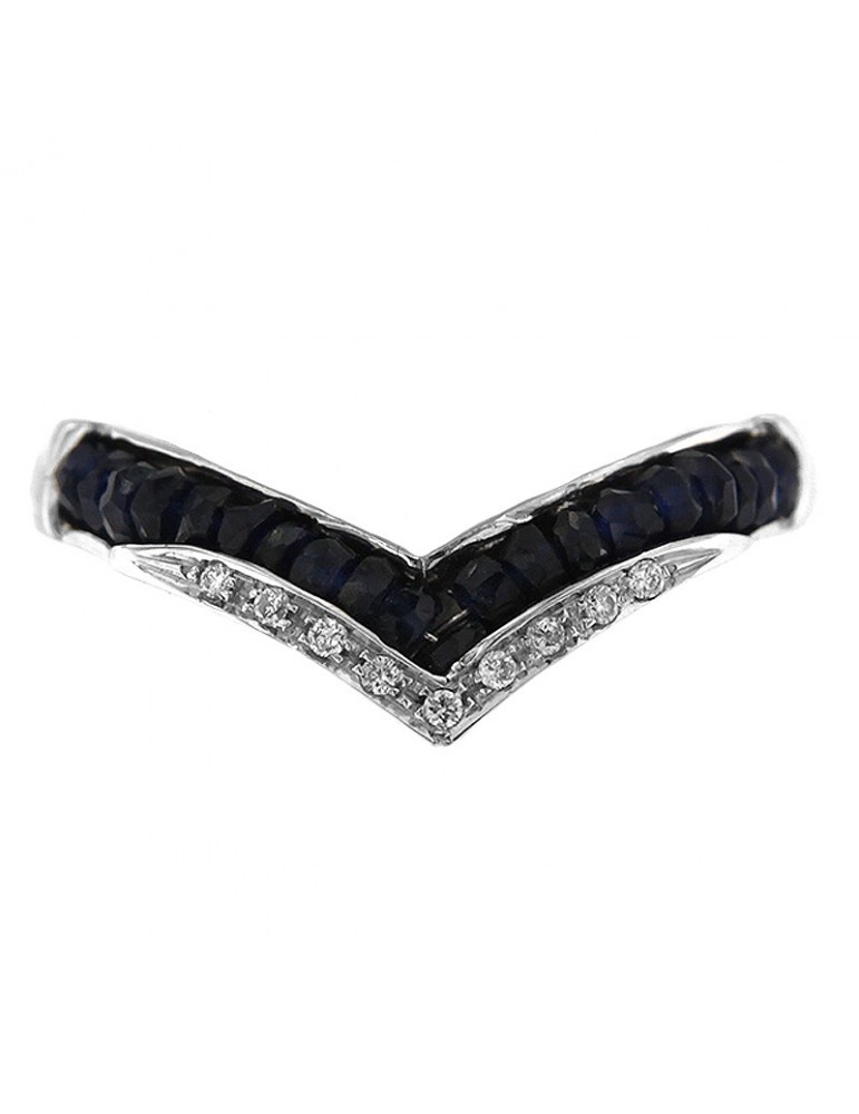 Anello cuore Chirico con diamanti e zaffiri da donna - 0