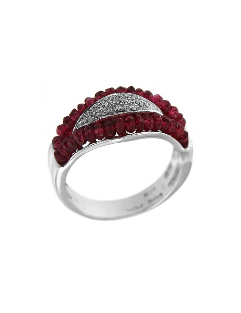 Anello Chirico con diamanti e rubini da donna - 0