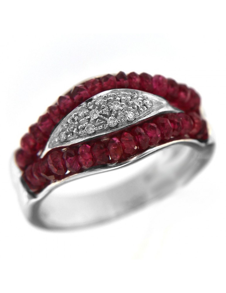 Anello Chirico con diamanti e rubini da donna - 0