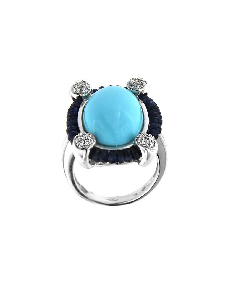 Anello Chirico con diamanti e turchese da donna - 0