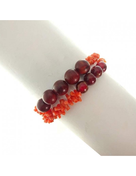Bracciale Rajola Donna - Link - Corallo Agata - Quarzo Fumè - 544593718