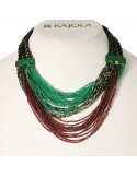 Collana Rajola Donna - Musa - Granato - Agata Verde - Malachite - 546792