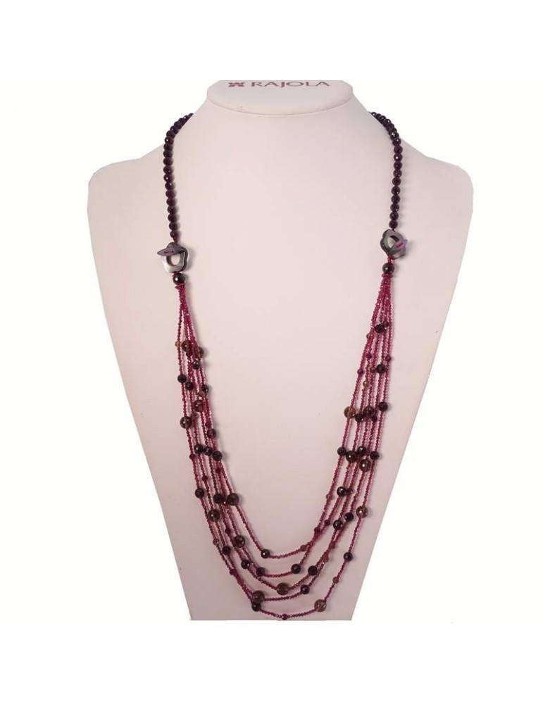 Rajola Woman's Necklace - Jazz with Garnet and Smoky Quartz - 0