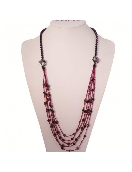 Rajola Woman's Necklace - Jazz with Garnet and Smoky Quartz - 0
