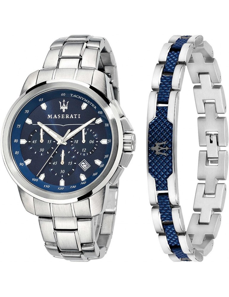 Special Pack Maserati Watch with Men's Bracelet - Multifunction Success 44mm Blue - 0