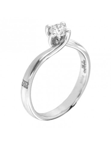 Anello Solitario Davite & Delucchi Donna - in Oro Bianco con Diamante - 0