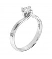 Davite & Delucchi Woman's Solitaire Ring - White Gold with Diamond - 0