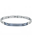 Bracciale Maserati Uomo - in Acciaio con Placca Centrale Blu 22cm - 0