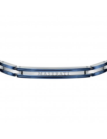 Bracciale Maserati Uomo - in Acciaio con Placca Centrale Blu 22cm - 0 2