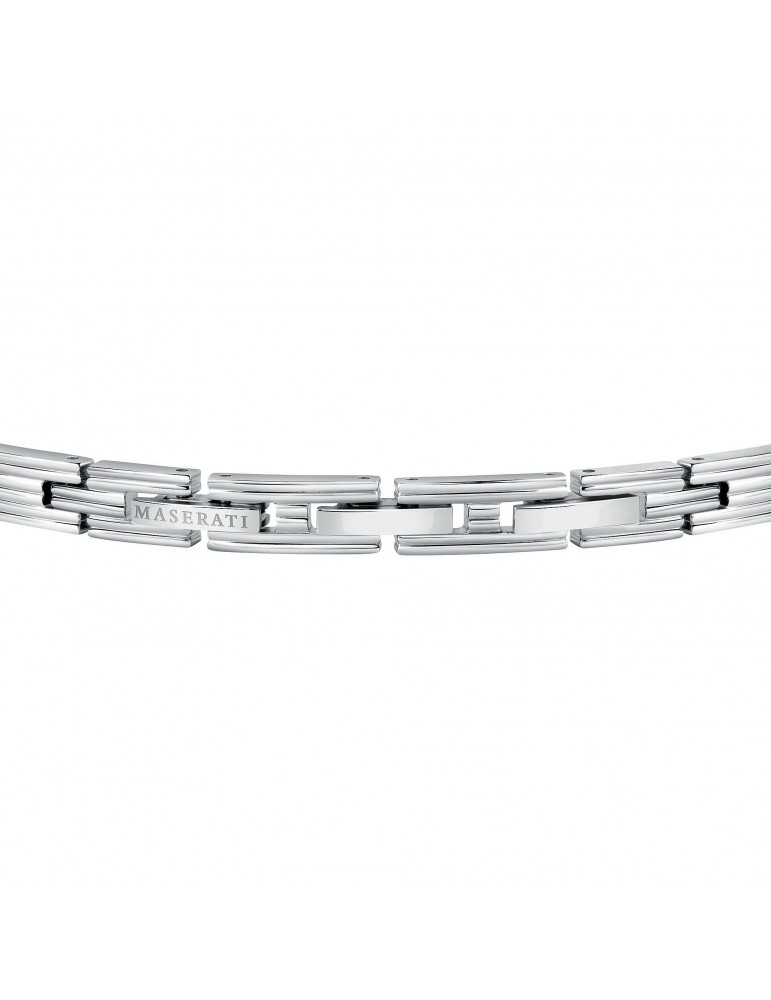 Bracciale Maserati Uomo - in Acciaio con Placca Centrale Logo Rose Gold 22cm - 0