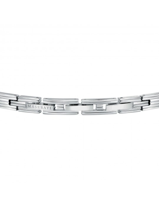 Bracciale Maserati Uomo - in Acciaio con Placca Centrale Logo Rose Gold 22cm - 0