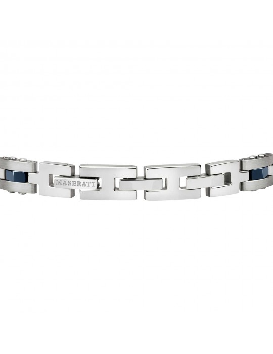 Maserati Men's Bracelet - in Steel and Blue Ceramic Inserts 21cm - 0