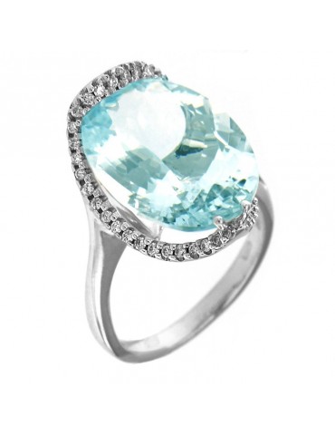 Anello Davite & Delucchi con Acquamarina e Diamanti da Donna - 0