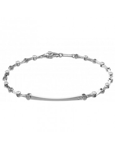 Chimento Bracelet - Bamboo in 18k White Gold with Natural Diamonds 20 cm - 0