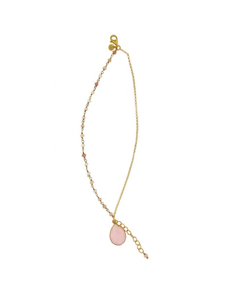 Bracciale Etnò Sirio con Pendente Quarzo Rosa da Donna - 0