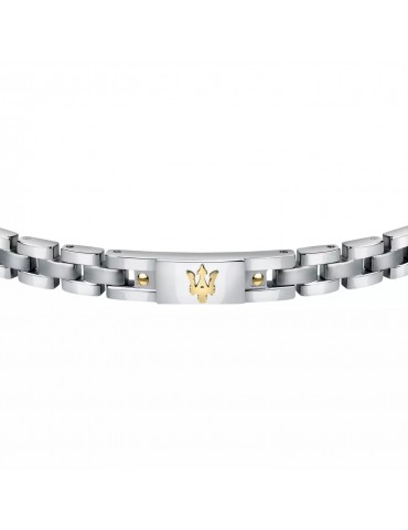 Maserati Man's Bracelet - in Steel with Gold Logo 22cm - 0 2