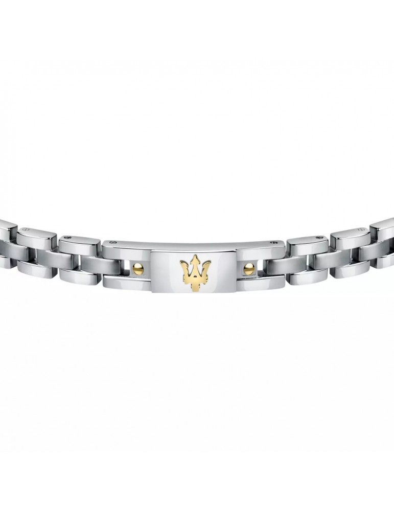 Bracciale Maserati Uomo - in Acciaio con Logo Gold 22cm - 0