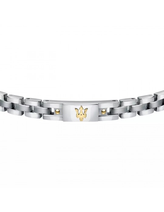 Bracciale Maserati Uomo - in Acciaio con Logo Gold 22cm - 0