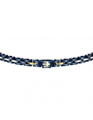 Maserati Men's Bracelet - in Steel and Blue Ceramic Inserts 22cm - 0 2