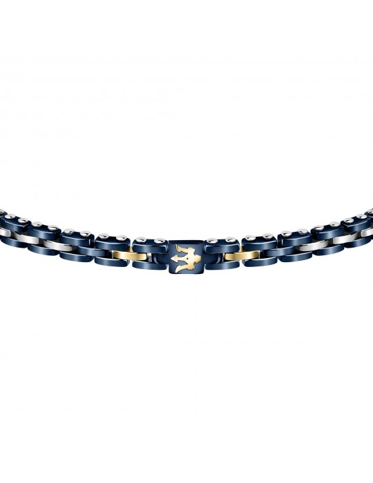 Bracciale Maserati Uomo - in Acciaio ed Inserti in Ceramica Blu 22cm - 0