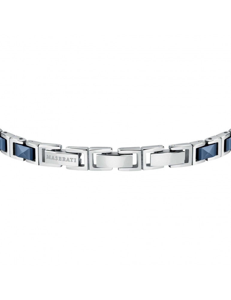 Bracciale Maserati Uomo - in Acciaio ed Inserti in Ceramica Blu Rose Gold22cm - 0