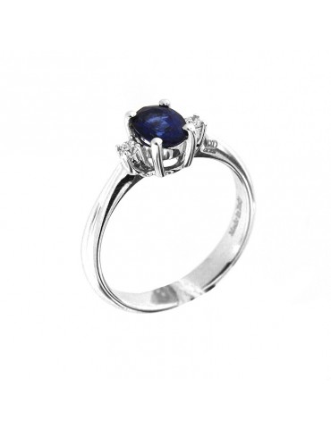 DAVITE & DELUCCHI WITH DIAMONDS AND SAPPHIRE RING - 0