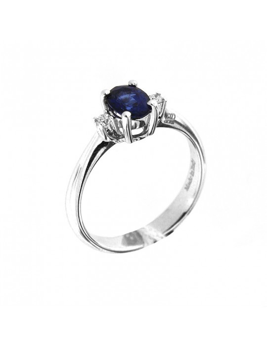 ANELLO CON DIAMANTI E ZAFFIRO DAVITE & DELUCCHI - 0