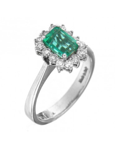 Davite & Delucchi Ring with Diamonds and Emerald for Woman - 0