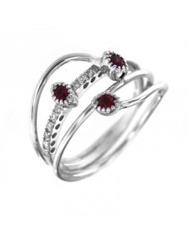 Anello Davite & Delucchi con Diamanti e Rubini da Donna - 0
