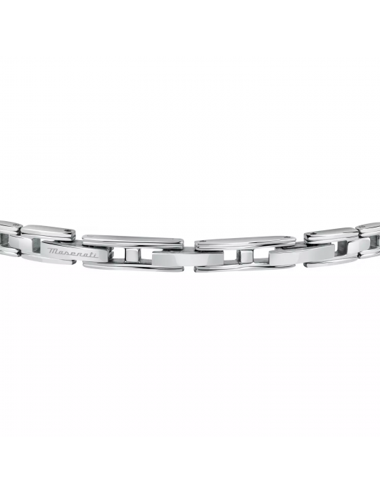Bracciale Maserati Uomo - in Acciaio con Placche e Logo Blu 22cm - 0