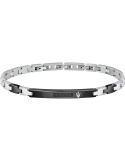 Bracciale Maserati Uomo - in Acciaio con Placca Centrale Black e Diamanti Neri 22cm - 0