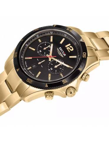 Sector Men's Watch - 650 Chronograph 45mm Gold Black - 0 2