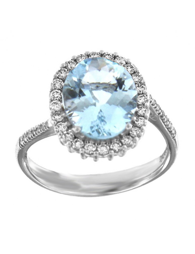 Anello Davite & Delucchi con Acquamarina e Diamanti da Donna - 0
